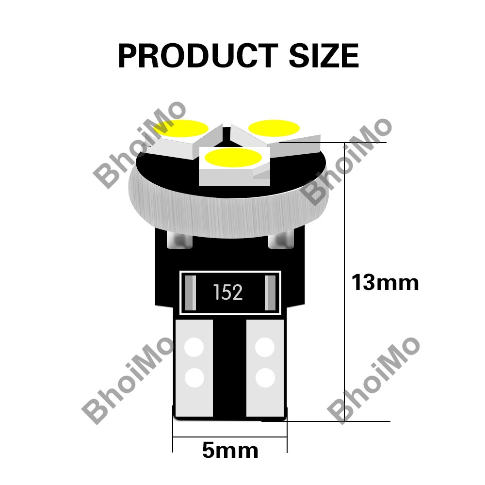 Bóng đèn LED T5 W3W 3SMD 1210 17 73 74 2721 ánh sáng trắng cho bảng đồng hồ xe hơi