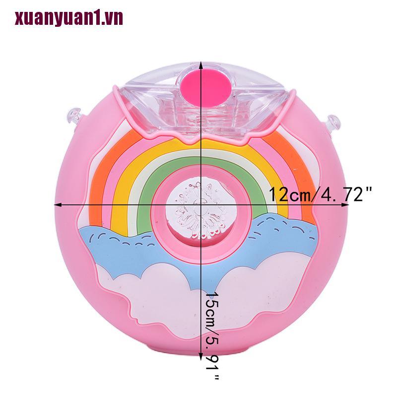 Bình Nước Nhựa Hình Bánh Donut Có Ống Hút Ngộ Nghĩnh