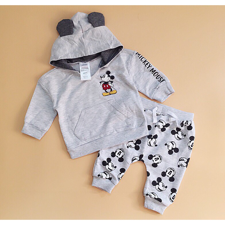 Bộ micky bé trai mũ có tai cho bé