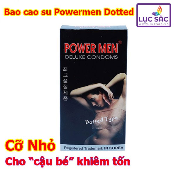 {SIZE NHỎ}Bao cao su CỠ NHỎ Powermen Dotted (Hộp 12 chiếc) - CS034