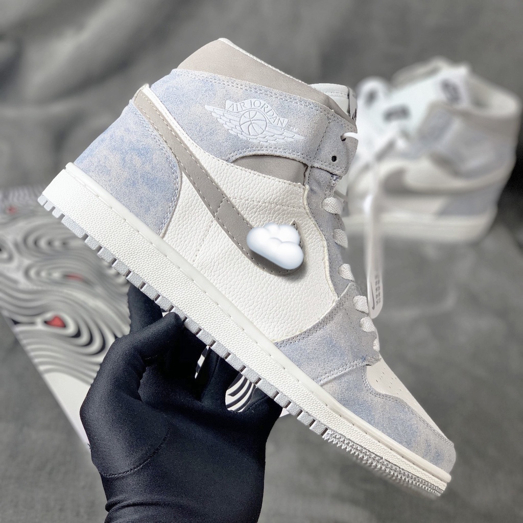 Giày JorDan 1 Cổ Cao HYPER ROYAL Nam Nữ, Giày Sneaker JorDan 1 High xanh loang Đá