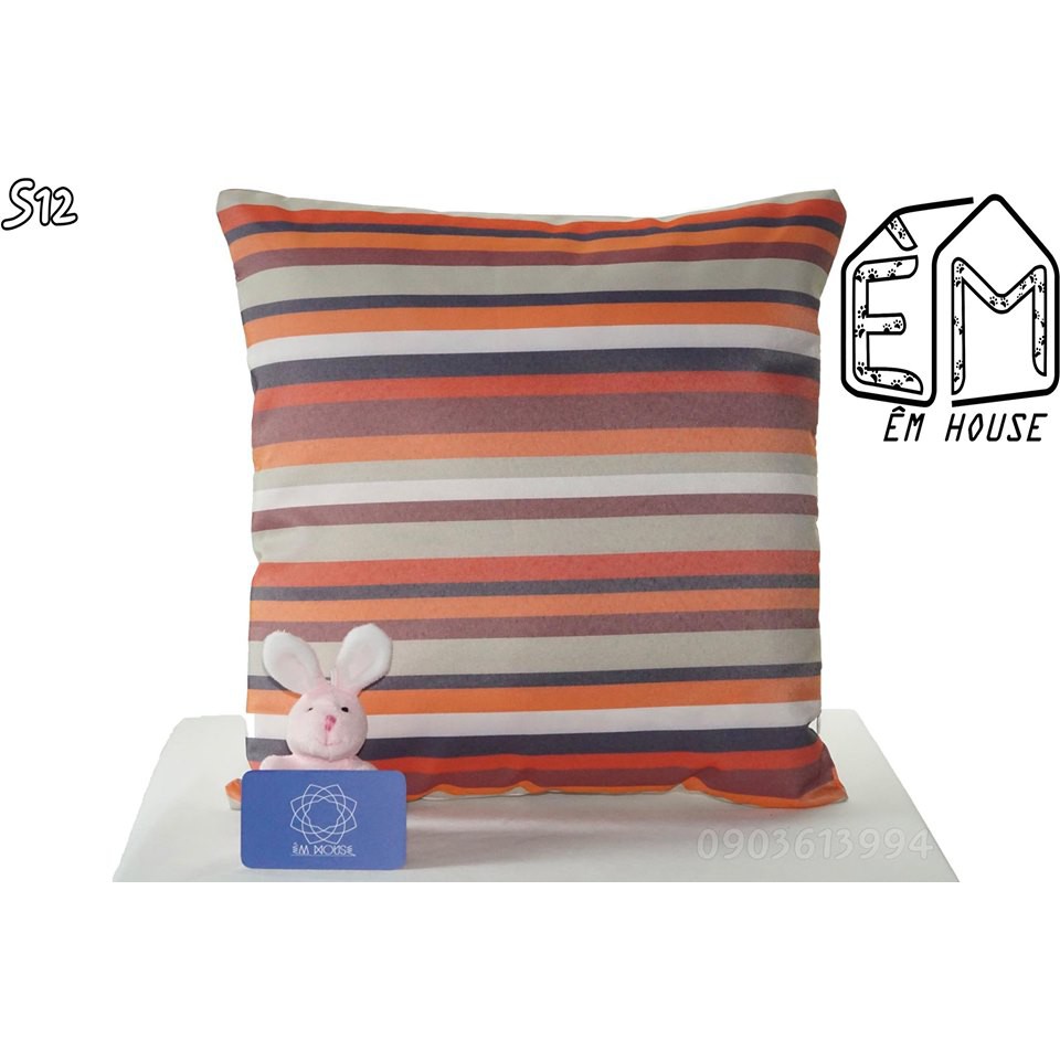 Vỏ gối Êm House tựa lưng sofa 40x40 các màu sọc và hoa