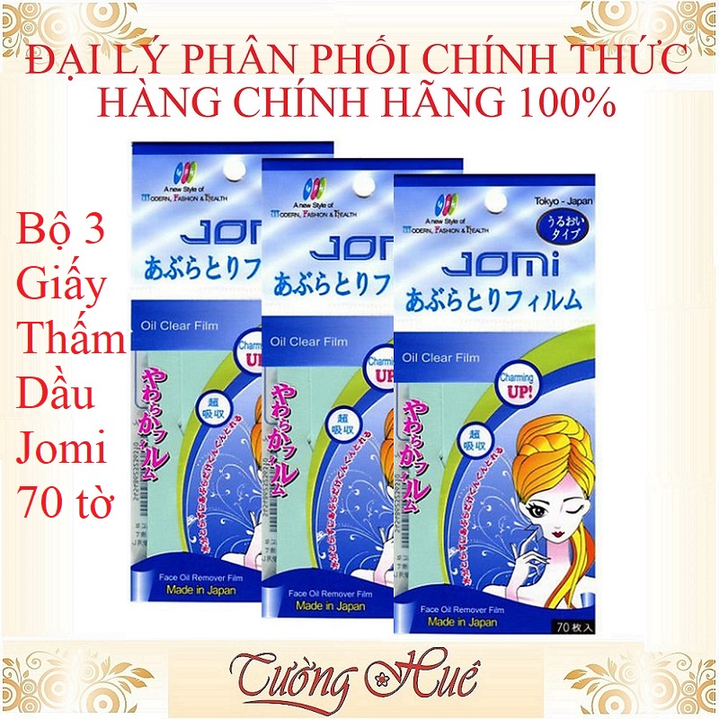 Bộ 3 Giấy Thấm Dầu Jomi Oil Clear Film - 70 tờ x 3