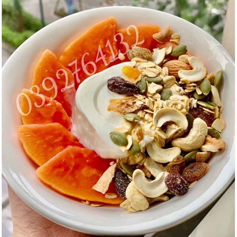 Hạt Ăn Kiêng Granola 8 Loại Hạt, Thêm Macca, Óc Chó Đỏ,Granola Siêu Hạt