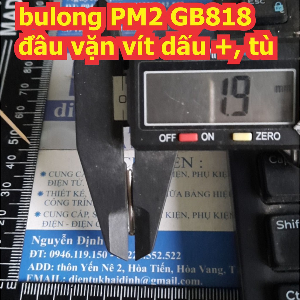 100 con bulong bu lông vít pake M2 PM2 4 chấu đầu +, đầu tù ( gói 100 cái ) kde0405