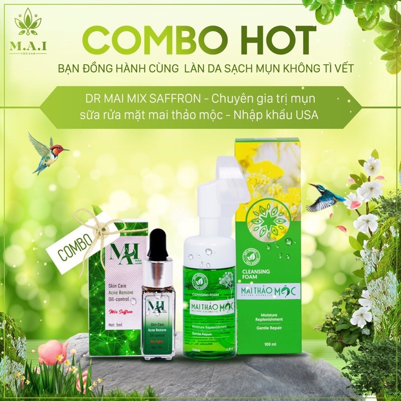 Combo tri mụn nguyên chất - Mixx Saffaron