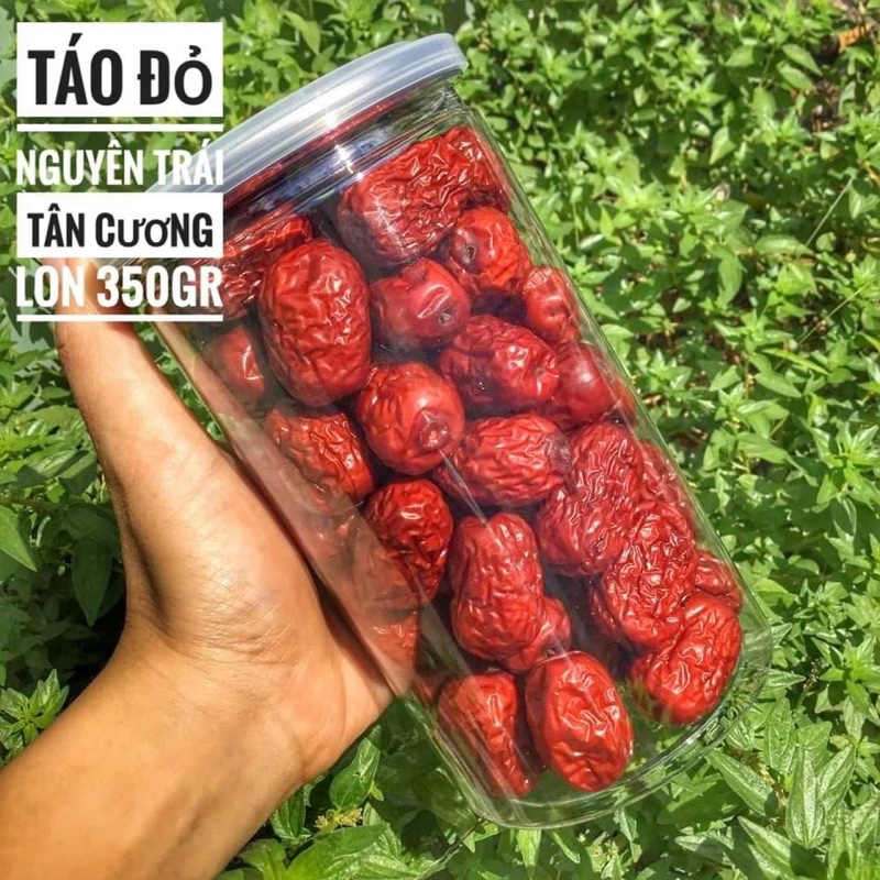 Táo đỏ sấy dẻo nguyên trái Tân Cương Lon 350gr [FREE SHIP] TỪ ĐƠN 50K, [Loại Đặc Biệt] Hàng ngon nhà làm