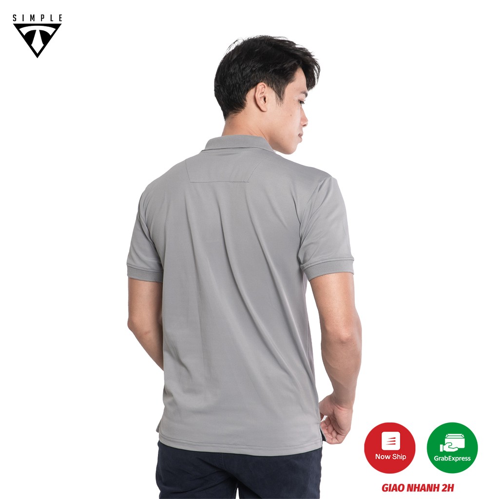 Áo Polo Nam cổ bẻ TSIMPLE cổ trụ thêu tay lỡ vải thun cá sấu Cotton thời trang, chuẩn form, sang trọng lịch lãm màu Xám