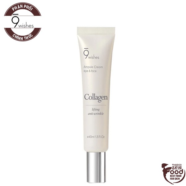 Kem Dưỡng Mắt Chống Lão Hóa, Cải Thiện Nếp Nhăn 9 Wishes Collagen Lifting Anti-wrinkle Eye & Face Cream 40ml