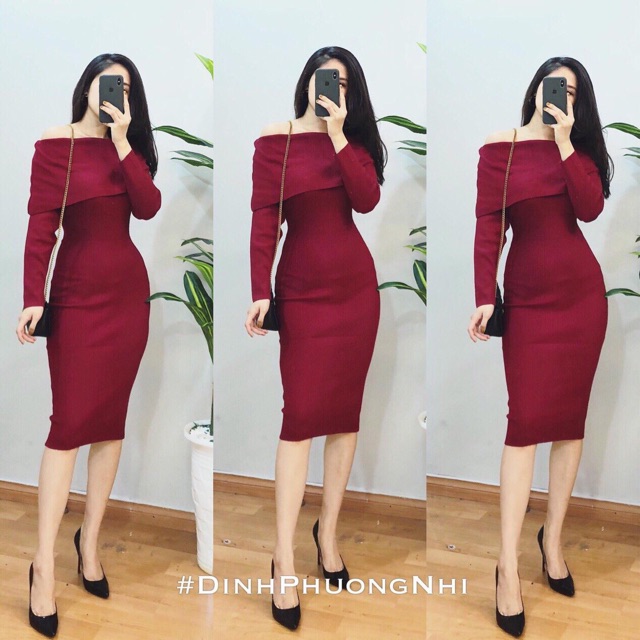 Váy len trễ vai dành cho nữ