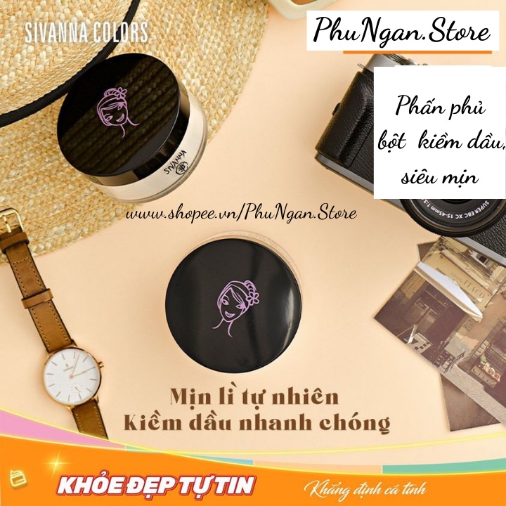 (Mịn, kiềm dầu)Phấn phủ bột Sivanna Loose Powder Thái Lan F010