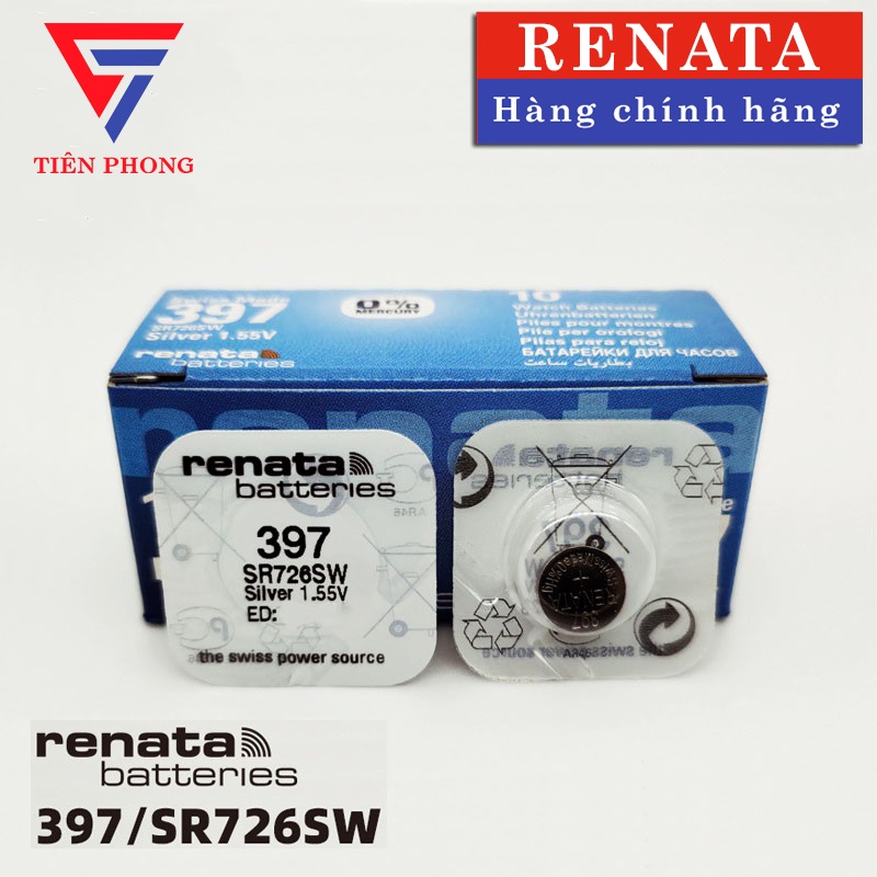 Pin đồng hồ SR726SW 397 Renata SR726 - Vỉ 1 Viên Chính Hãng