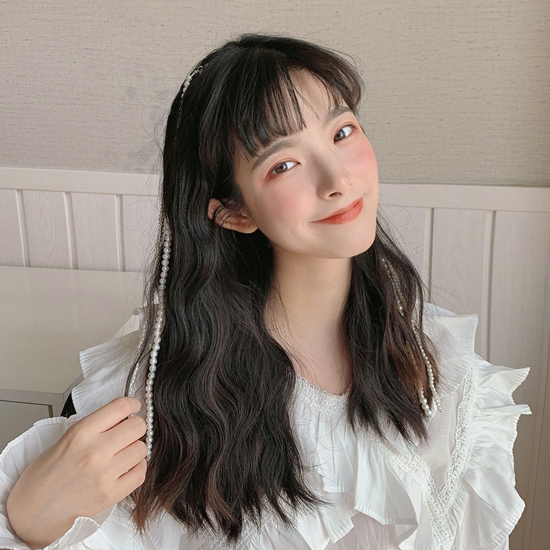 Kẹp tóc kiểu dây ngọc trai dài thời trang dành cho nữ