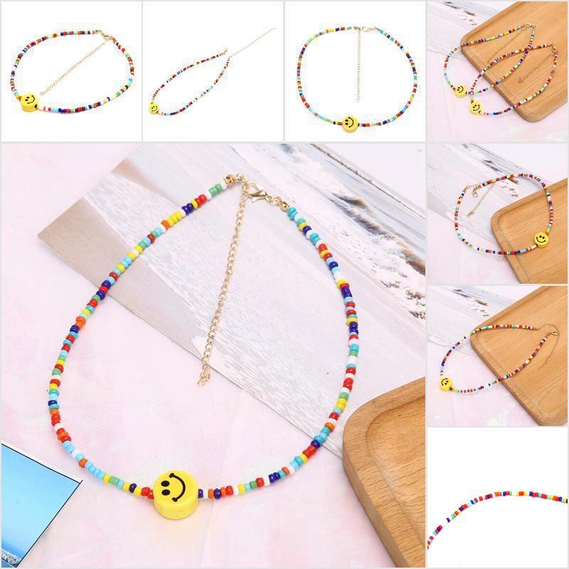 Vòng cổ Mặt Cười Nhiều Màu Sắc Phong Cách Bohemian
