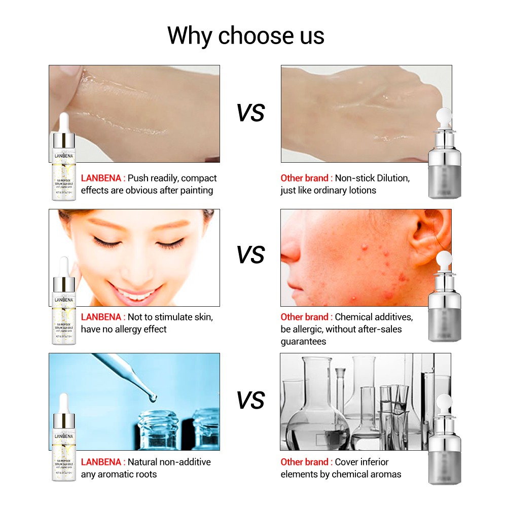 Serum vitamin C / axit hyaluronic / vàng 24k Lanbena dưỡng ẩm se khít lỗ chân lông chống lão hóa da hiệu quả 15ml | BigBuy360 - bigbuy360.vn