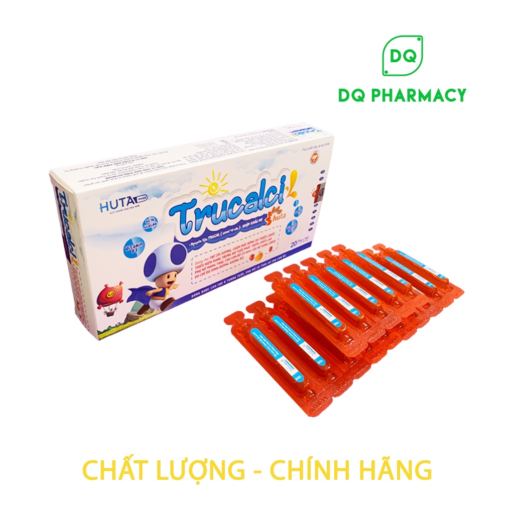 Canxi cho bé, bổ sung D3 k2 và canxi Trucalci Huta cho trẻ từ 0 tháng tuổi hộp 20 ống 10ml