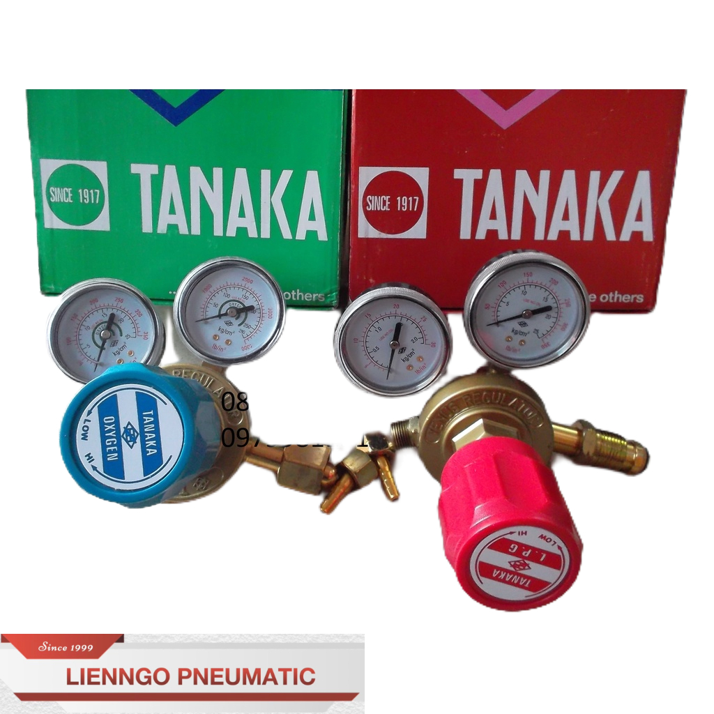 Bộ van đồng hồ điều áp giảm áp dùng khí Oxy - Gas cho hàn cắt hơi TANAKA