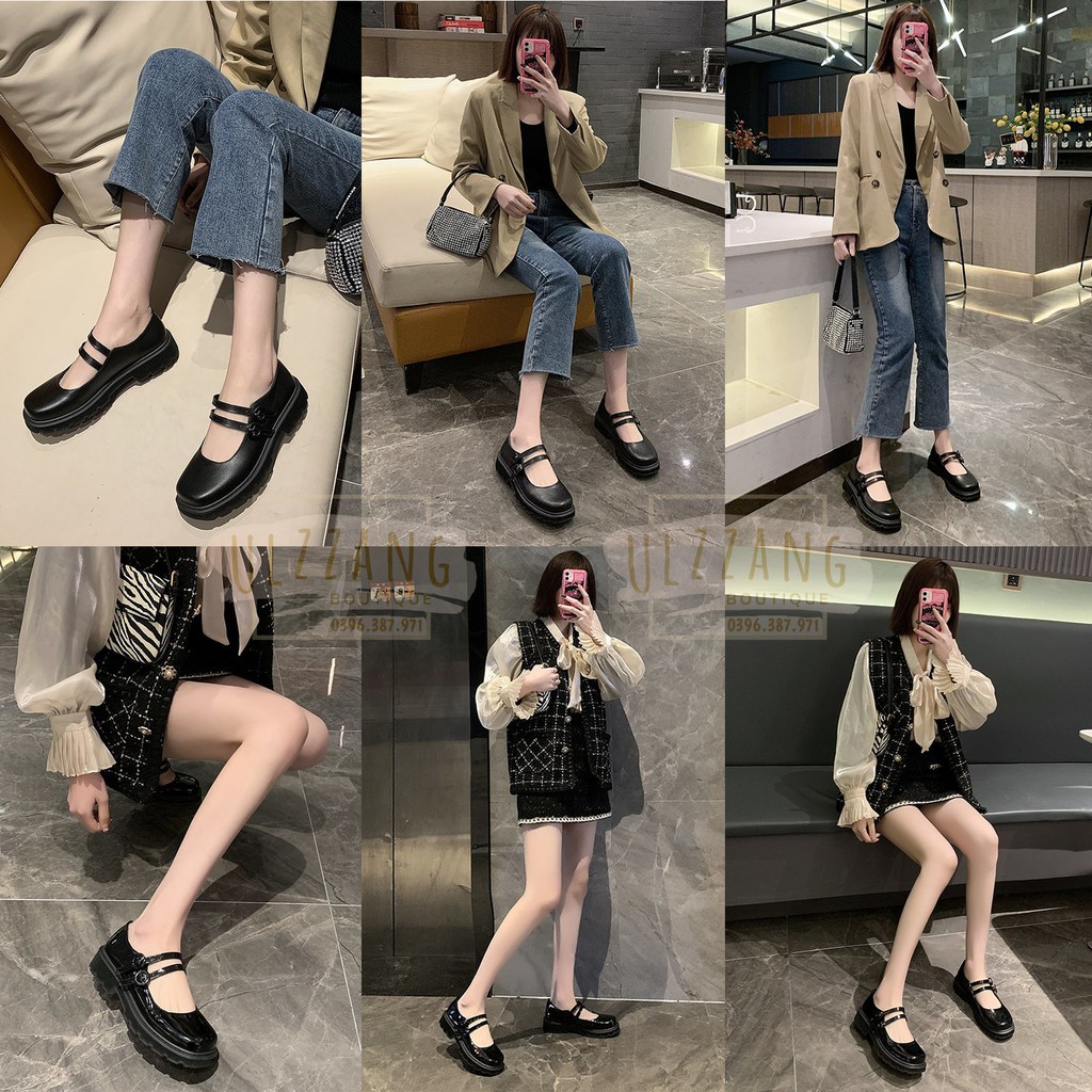 Giày Lolita đế cao giày Mary Jane Ulzzang đế cao quai ngang 4cm sang chảnh (MJ-07) | BigBuy360 - bigbuy360.vn