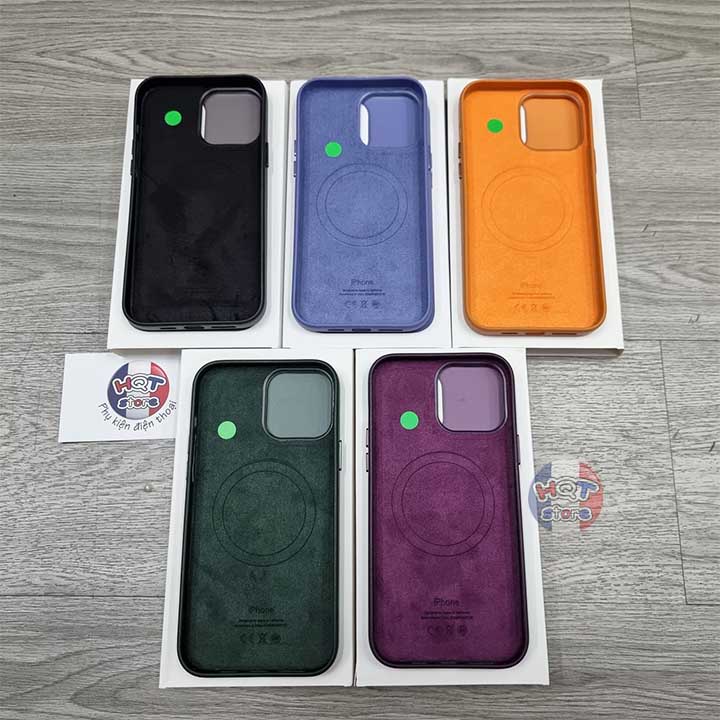 Ốp lưng da Leather Case hỗ trợ sạc không dây cho IP 13 Pro Max / 13 Pro