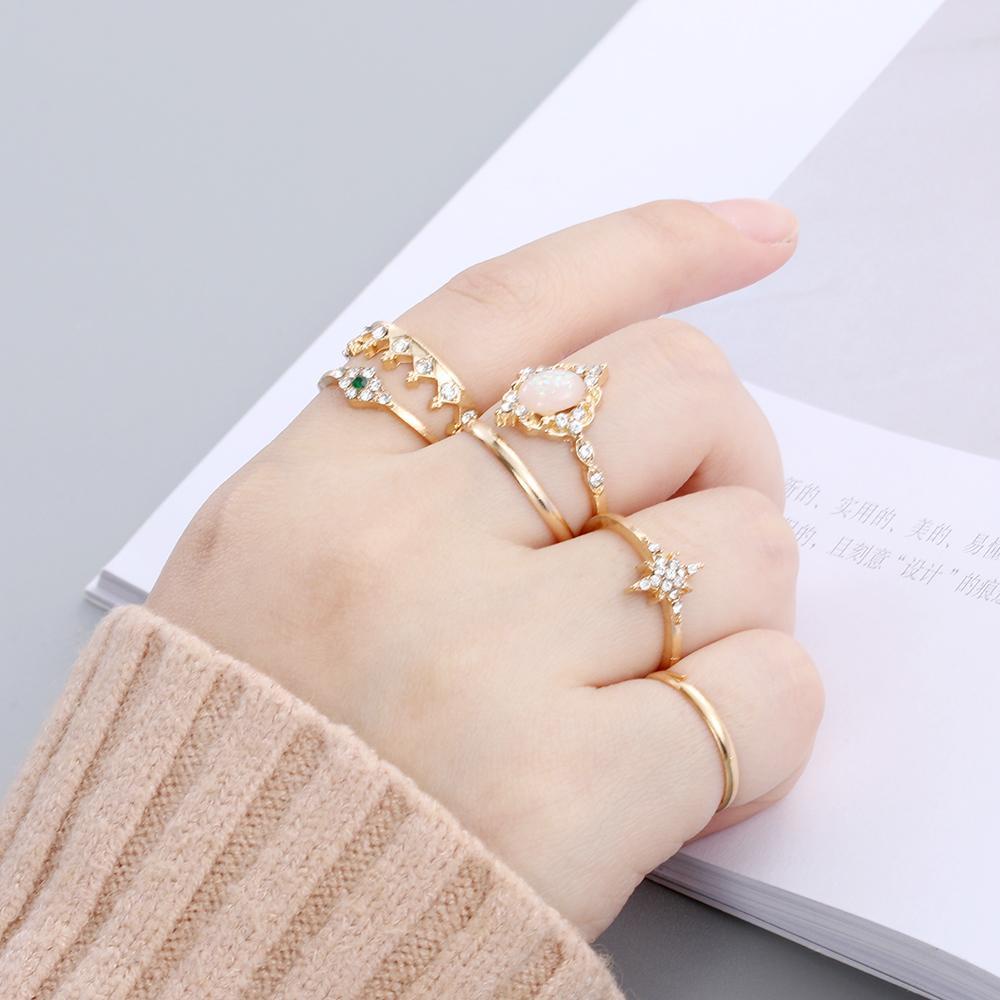 Set 13 Nhẫn Đá Mắt Mèo Thời Trang|Phụ Kiện Trang Sức|Midi Khớp Nối