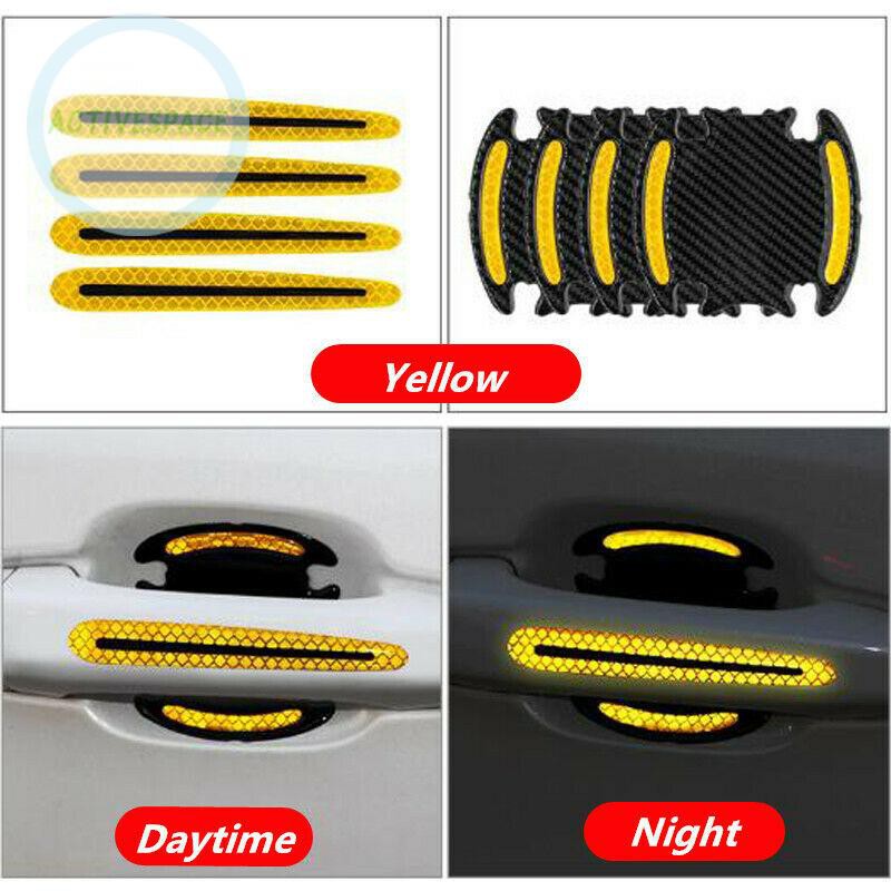 Set 8 Miếng Dán Phản Quang Bảo Vệ Tay Nắm Cửa Xe Hơi Chuyên Dụng
