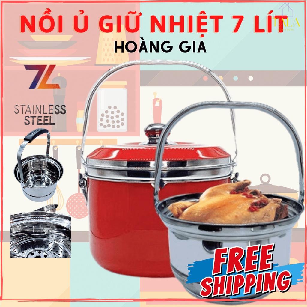 Nồi Ủ Giữ Nhiệt Chân Không 7 Lít Hoàng Gia- Nồi Ủ (Nấu Chậm) Đa Năng Bằng Inox SU304 - Đun Các Loại Bếp Trừ Bếp Từ