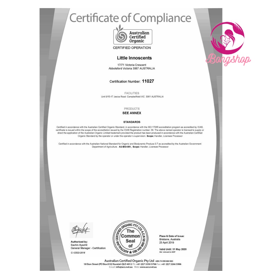 Dầu bôi ấm ngực Hữu cơ từ Khuynh Diệp  Little Innoscents Winter Blue Balm