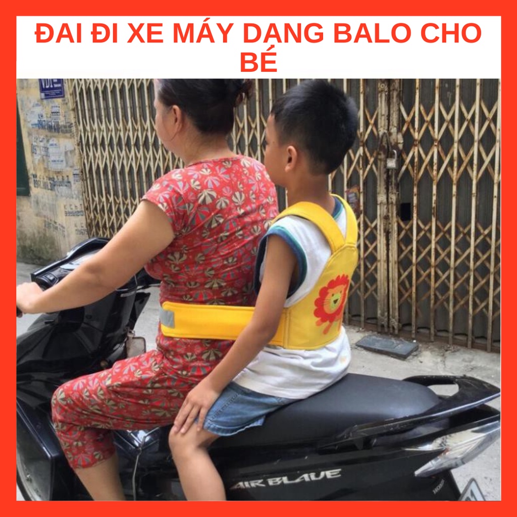 Đai Đi Xe Máy Dạng Balo Cho Bé