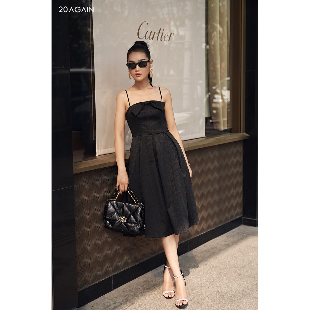 [Mã WABR0101 giảm 10% đơn 99K] Đầm xoè xếp ly thân dưới 20AGAIN vải gấm cao cấp thiết kế quý cô DEC0085 | BigBuy360 - bigbuy360.vn