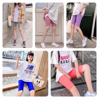 FREESIZE- Quần ngố trên gối legging thun thái lan mạc RAINBOW, MÀU TRƠN