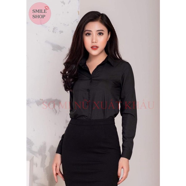 Áo sơ mi nữ công sở xuất khẩu 4 màu tay dài dáng suông [Thời trang nữ ] | BigBuy360 - bigbuy360.vn