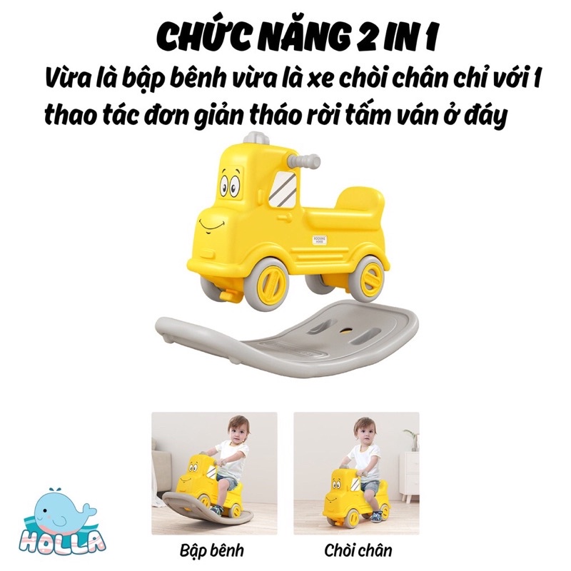 Bập Bênh Chòi Chân Ôtô 2 in 1 Holla Đa Năng Cho Bé Vận Động