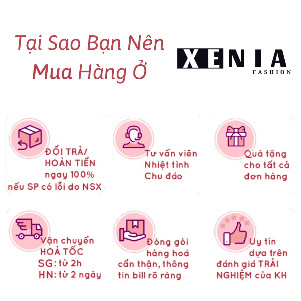 Giày Cao Gót, Giày Búp Bê Vuông 5 Phân Bít Mũi Da Mềm Kết Nơ Gót Xinh Xenia XN601