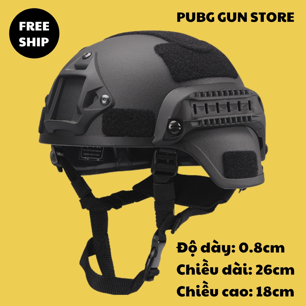 Nón mũ bảo hiểm lưỡi trai bucket 3 4 nửa đầu nam lính mỹ đánh trận giả war đi chơi đi dạo đi phượt thể thao màu đen đẹp