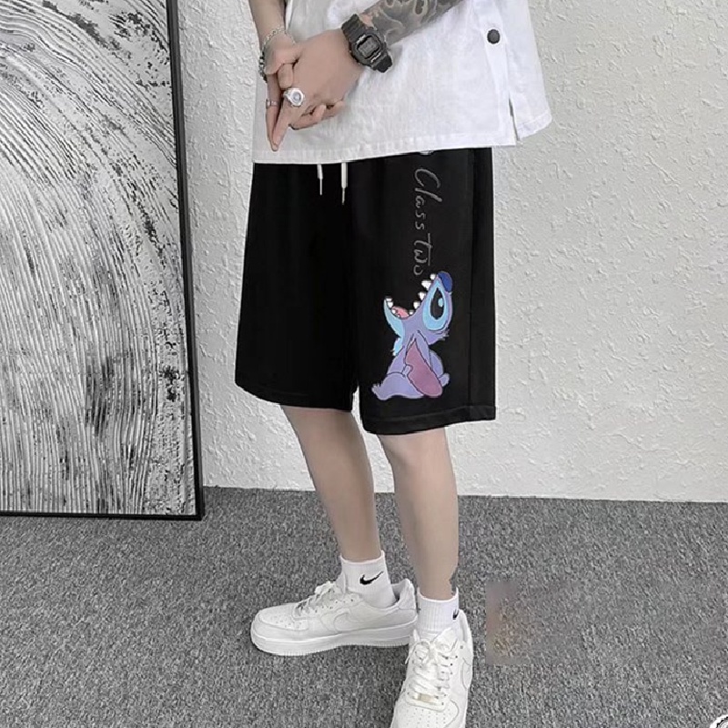 Quần Short Dáng Rộng In Họa Tiết Hoạt Hình Phong Cách Hip Hop Hàn Quốc Thời Trang Mùa Hè Cho Nam【M-8XL