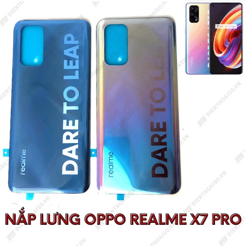 Nắp lưng dùng cho realme x7 pro màu xanh và trắng ngũ sắc