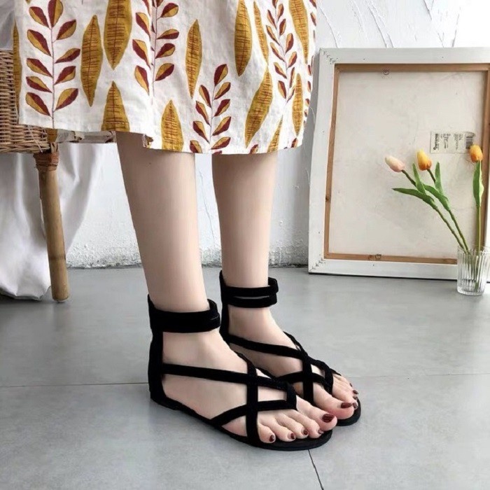 Sandal xỏ ngón chiến binh hậu khóa kéo mẫu mới