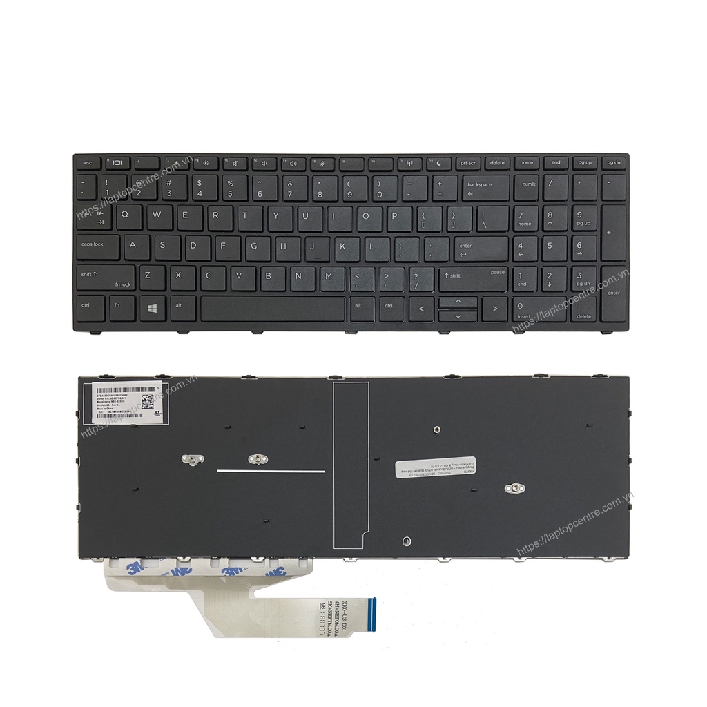 BÀN PHÍM ORG HP PROBOOK 450 G5 US PHÍM ĐEN CHỮ TRẮNG ĐÈN SỐ KÈM KHUNG & 455 G5 470 G5