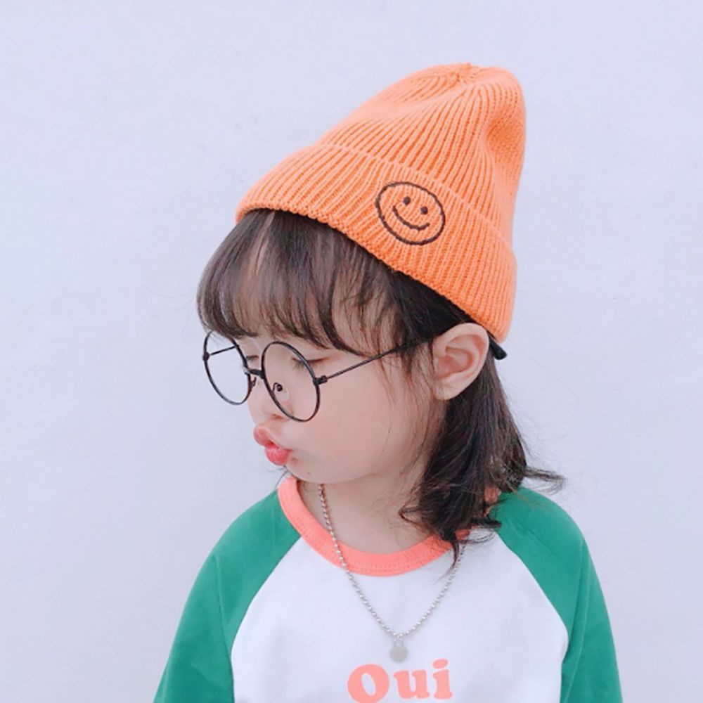 Mũ len thời trang đan hình mặt cười đáng yêu nhiều màu giữ ấm phong cách mùa đông hợp thời trang cho bé