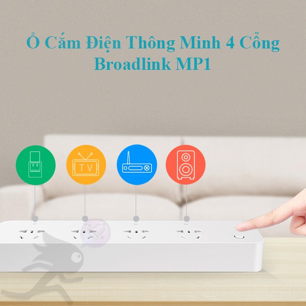 Ổ cắm thông minh điều khiển từ xa Broadlink MP1, 4 cổng