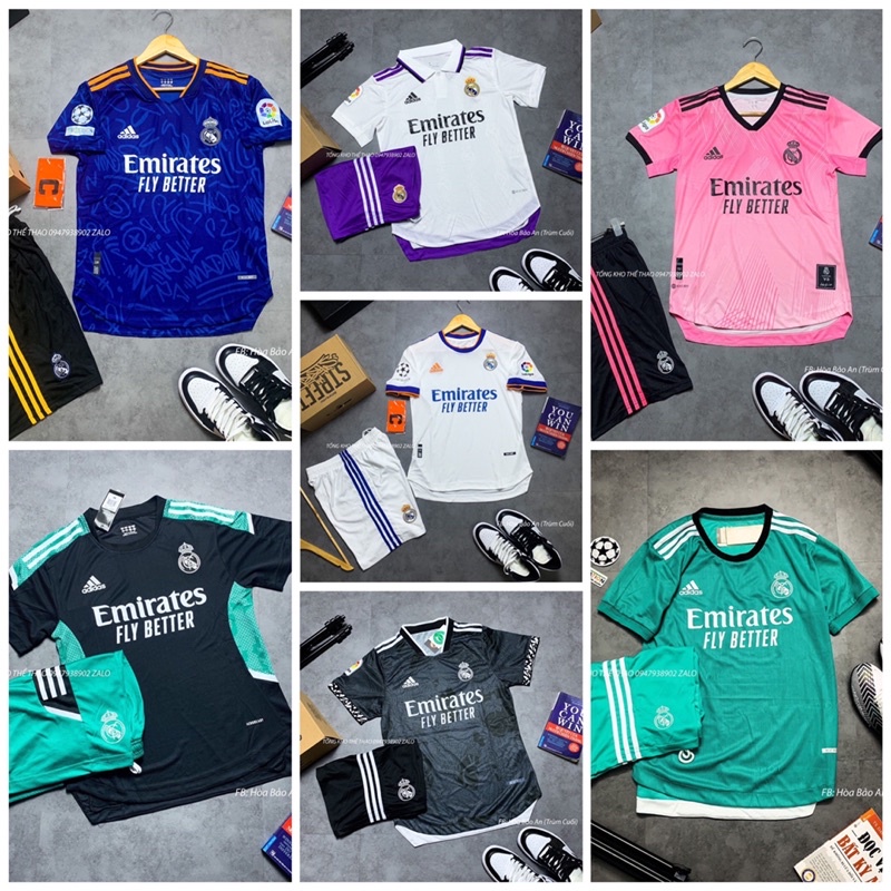 Bộ quần áo đá banh CLB Realmadrid 2022/2023 hàng cao cấp