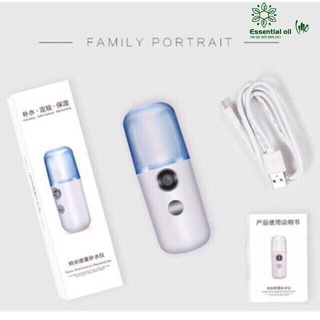 Máy phun sương tạo ẩm cầm tay mini, máy phun sương nano tiện dụng dùng xông mặt, xông mũi họng thích hợp, có tích điện
