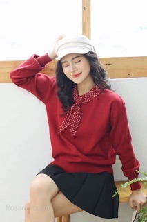 Áo len cổ nơ mẫu hót 2019