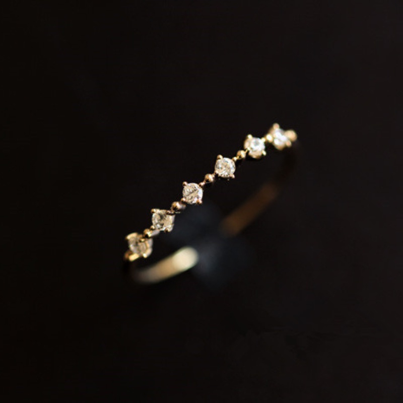 Phiên bản hàn quốc của thời trang đơn giản mở nhẫn nữ cá tính nhẫn kim cương tinh tế