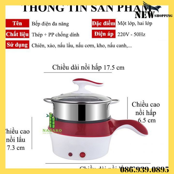 Nồi Lẩu Mini ⚡️𝐅𝐑𝐄𝐄 𝐒𝐇𝐈𝐏⚡️ Nồi Lẩu Hấp Mini Kèm Giá Hấp 2 trong 1 - Tiện Lợi Dễ Sử Dụng (1 Đổi 1 Lỗi của shop )