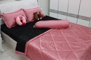 Bộ Chăn Drap Gối Phi lụa Thái tuấn