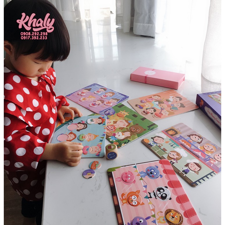 Đồ chơi bộ xúc xắc ghép hình mảnh gương mặt baby cute 6 in 1 nhiều chủ đề Pinwheel Dice Memory Game cho bé gái 90NPW0216