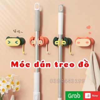 Móc dán tường treo chổi lau nhà đa năng hình MEOMEO đáng yêu