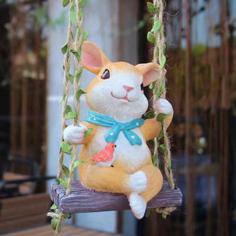 Tượng Thỏ Cánh Thiên Thần Trang Trí Sân Vườn