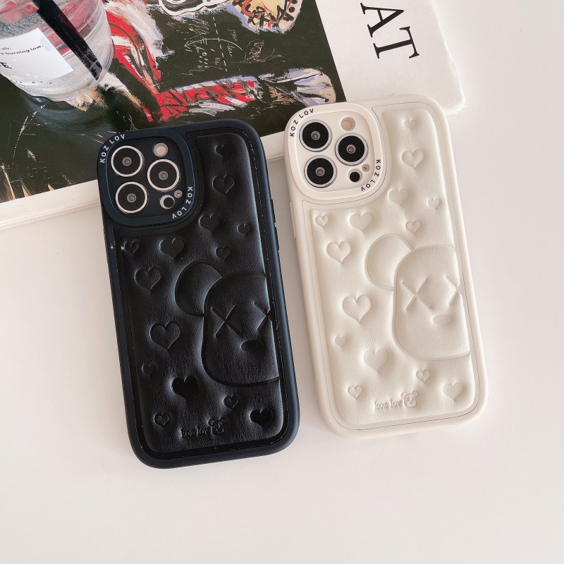 Ốp Điện Thoại Da Silicon Mềm Dập Nổi Hình Gấu Chống Sốc Thời Trang Cho iPhone 13 12 11 Pro Max XS XR X 8 7 Plus + SE 2020